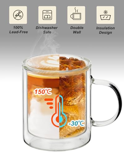 12oz Double Wall Coffee Mugs (4 Count)