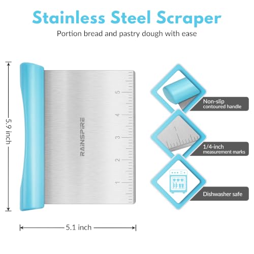 Multi Purpose Stainless Steel Bench Scraper Dough Blender & Pastry Cutter
