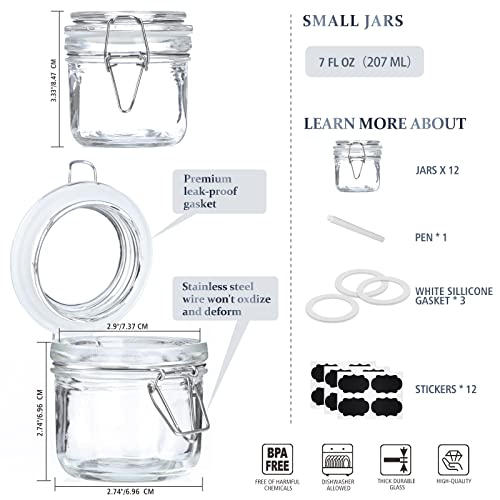 7 oz Glass Jars with Airtight Lid