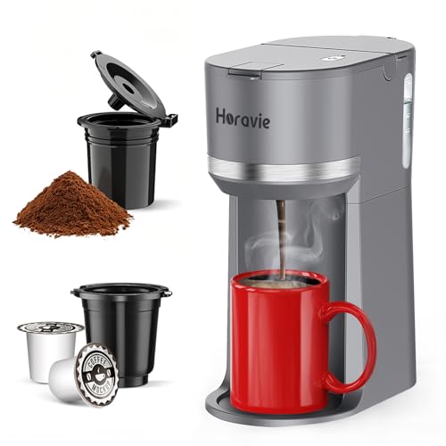 Mini Single Serve Coffee Maker for K Cup Pods and Grounds