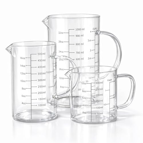 3 Pack Glass Measuring Cup Set (3 Count)
