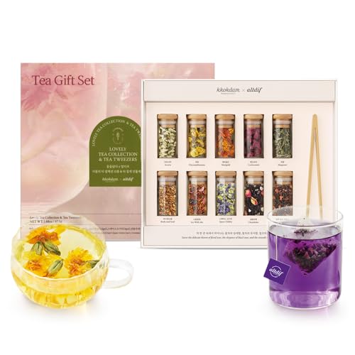 Premium 10 Tea Sampler Gift Set with Wooden Tweezers (10 Count)