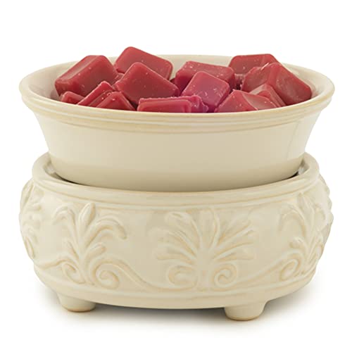 ETC 2-in-1 Candle and Fragrance Warmer for Warming Scented Candles or Wax Melts and Tarts with to Freshen Room, Sandstone