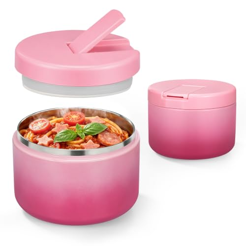 12oz Insulated Vacuum Food Jar with Buckle Lid Wide Mouth Soup Thermo for Hot Food Kids Leakproof Stainless Steel Lunch Container