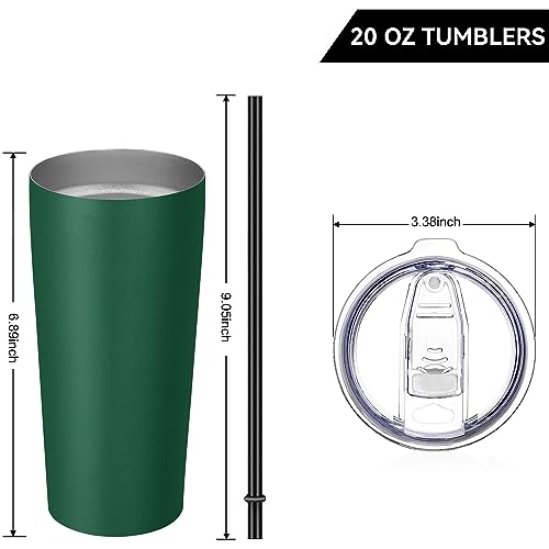 20oz Tumbler Stainless Steel Tumbler with Lid And Straw Vacuum Insulated Double Wall Travel Coffee Mug (12 Count)