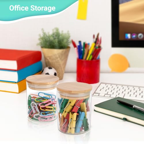 2 Pack Glass Qtip Holder Dispenser for Cotton Ball (2 Count)