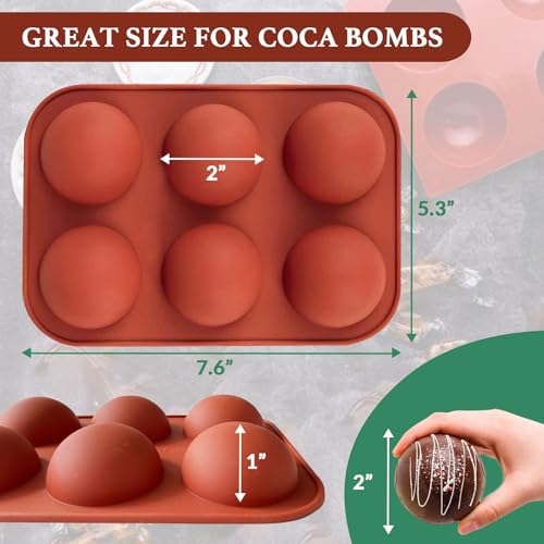 Hot Chocolate Cocoa Bomb Molds Hemisphere Silicone 2 Inch 4 Pack