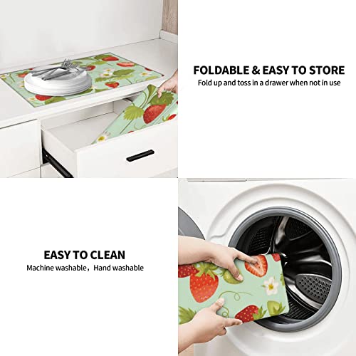 Large Dish Drying Mats For Kitchen Counter Microfiber Kitchen Drying Mat XL Draining Pad Absorbent Quick Drying Dish Mat 18x24 Inch