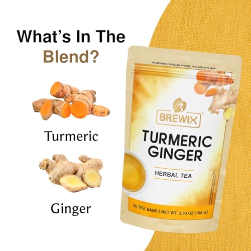 Turmeric Ginger Herbal Tea Bags (50 Count)