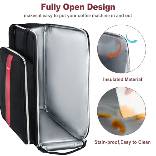 Travel Coffee Maker Carrying Bag Single Serve Coffee Maker Portable Storage Bag with Fully Open Design