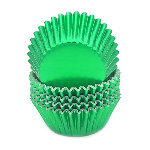 Standard Green Foil Cupcake Liners Muffin Baking Cups for Party and More (100 Count)