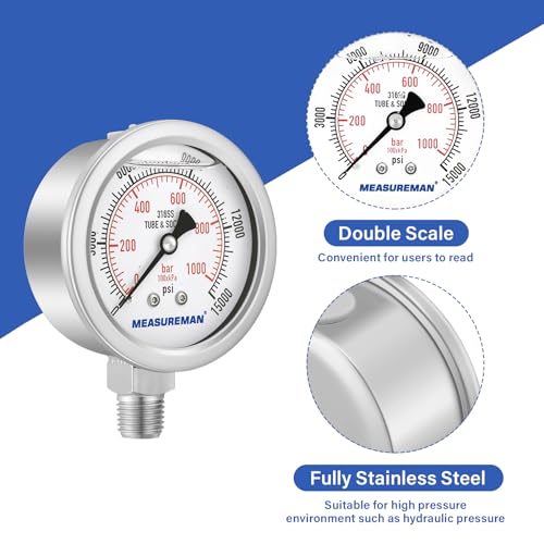 Fully Stainless Steel Hydraulic Glycerin Filled Pressure Gauge