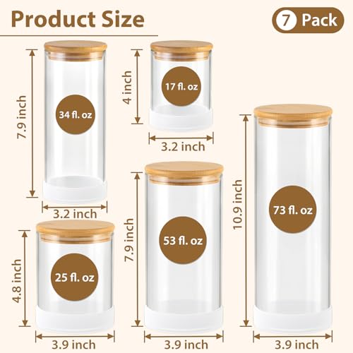 Glass Storage Containers with Bamboo Lids (7 Count)