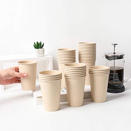 Bamboo Fiber 120 Count 16 oz Disposable Light Brown Paper Coffee Cups
