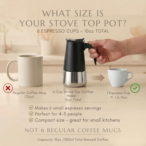 6 Cup Greca Moka Pot (6 Espresso Cups)