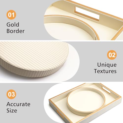 Leather Tray Desktop Storage Organizer (2 Count)
