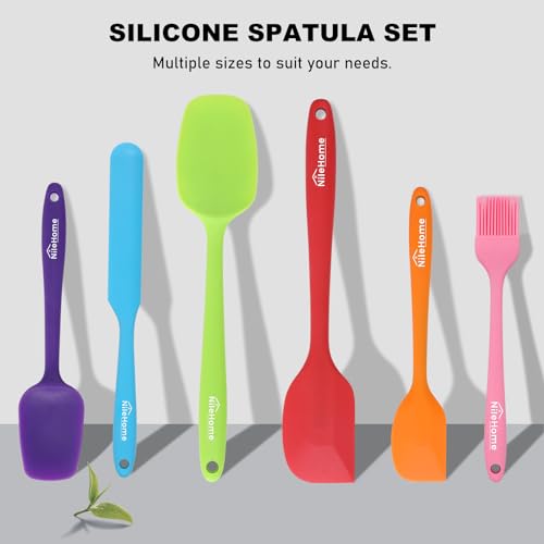 6 Pieces Silicone Spatula Set with Silicone Brush (6 Count)