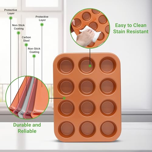 12 cup Copper Oven Muffin Pan