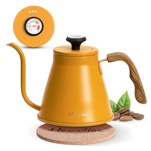 Gooseneck Kettle with Thermometer for Pour Over Coffee and Tea