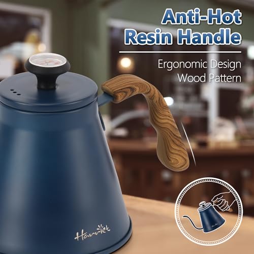 Gooseneck Kettle with Thermometer for Pour Over Coffee and Tea