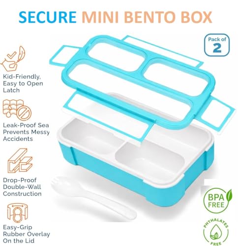 Small Snack Box Container for Kids Toddlers (2 Count)