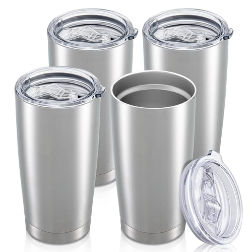 20 oz Tumbler with Lid Stainless Steel Insulated Tumblers Bulk Cups Mug (4 Count)