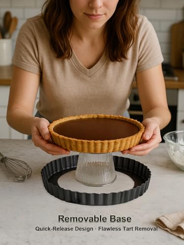 9 Inch Quiche Pans 2 Pack. Removable Bottom