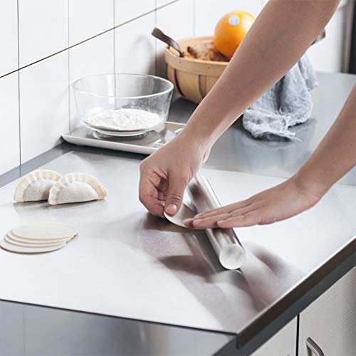 Large Cutting Board 304 Stainless Steel Cutting Board Metal Baking Mat Non Stick Thick Board Cutting Fruit Vegetable Meat Kneading Rolling Bread Pizza Biscuits Dough Sturdy Kitchen