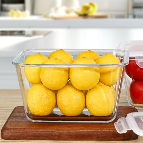 2 Pack Large Glass Storage Containers with Lids 85oz