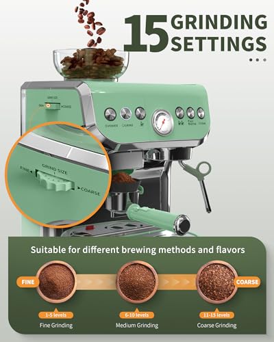 Espresso Machine with Grinder and Steam Wand