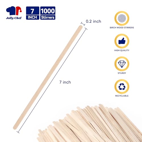 1000 Count Wood Coffee Stirrers 7 inch