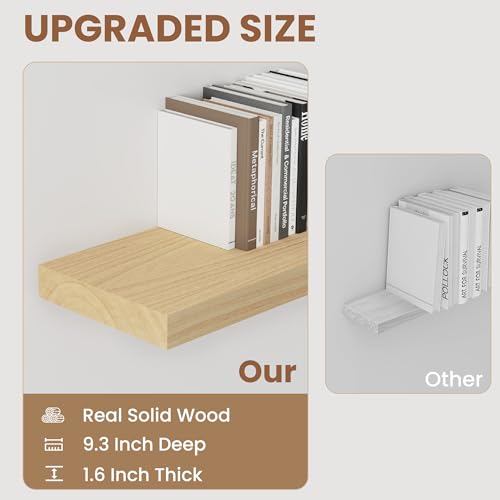 48" Solid Wood Floating Shelves