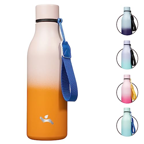 18 oz Insulated Stainless Steel Metal Water Bottle with Strap
