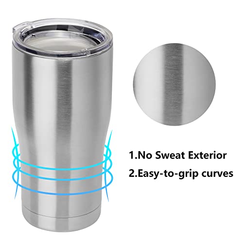 20oz Tumbler with Lid Stainless Steel Tumblers Bulk (8 Count)