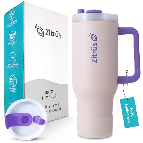 40 oz Tumbler with Handle and Straw