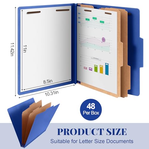 48 Pcs Classification Folders Letter Size
