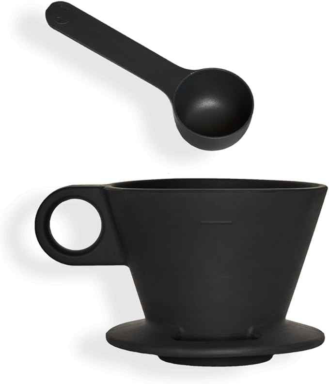 Verve Dwell Dripper Pour Over Coffee Maker Set, Non-Electric Coffee Dripper, Manual Brew Maker (Black)