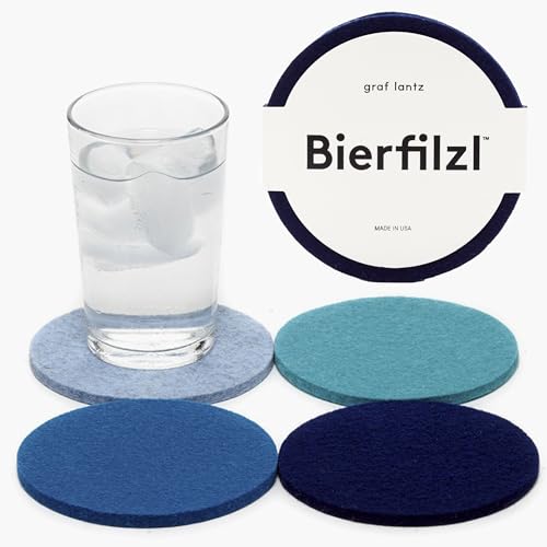 Bierfilzl Merino Wool Round Coasters Set of 4 (4 Count)