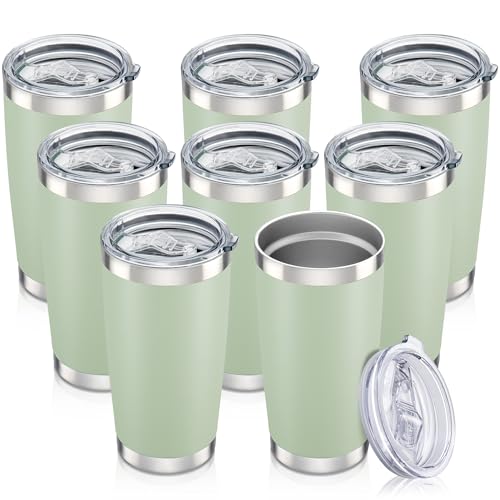20 oz Tumbler with Lid Stainless Steel Insulated Tumblers Bulk Cups Mug (8 Count)