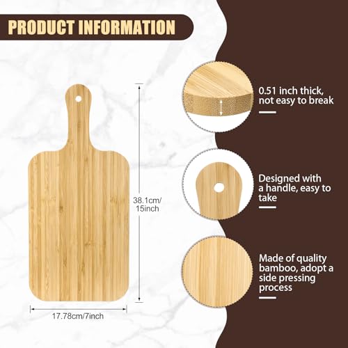 6 Pcs Bamboo Cutting Boards Bulk Thicken for Chopping Serving (6 Count)
