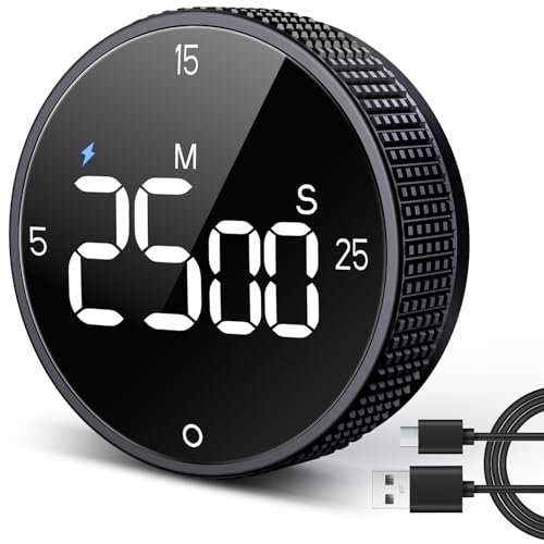 USB Rechargeable Magnetic Kitchen Timer for Cooking