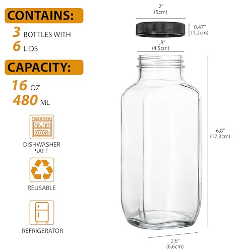 Juice Bottles with Lids (3 Count)