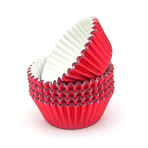 Standard Red Foil Cupcake Liners Muffin Baking Cups for Party and More (100 Count)