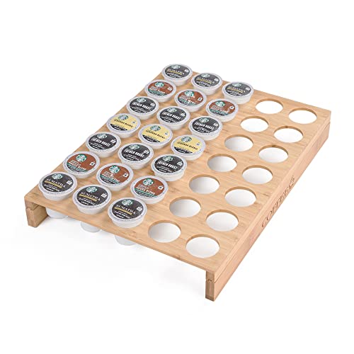 BamBoo k cup holder Drawer or Countertop k cup Organizer Coffee Pod Holder Hold 35 Coffee Pod Storage Kcup coffee pods holder for coffee station Office and Kitchen k cup storage