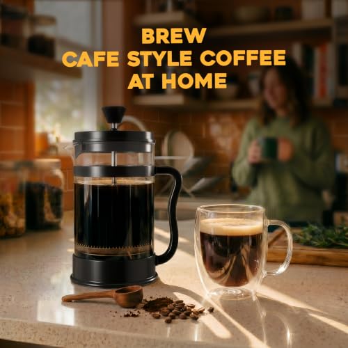 Borosilicate Glass French Press Coffee Maker 34 Oz