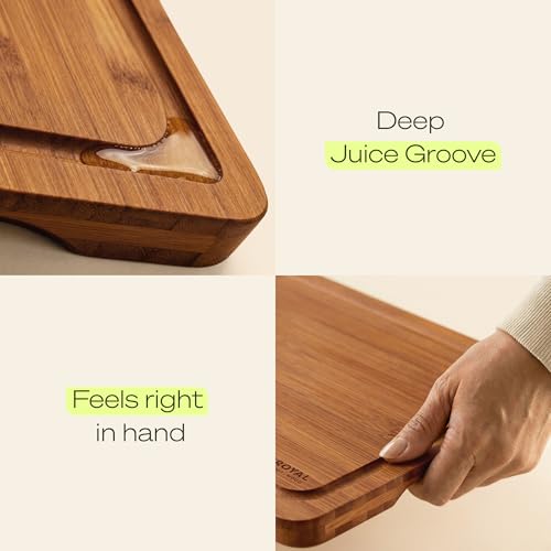 Wooden Cutting Boards for Kitchen Meal Prep & Serving (4 Count)