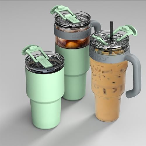 Extra Large Travel Explorer Tumbler for Hot and Cold with Stainless Steel Removable Coffee Mug Sleeve
