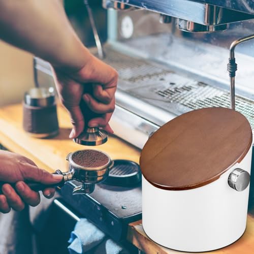 Espresso Knock Box with Walnut Lid for Coffee Grounds