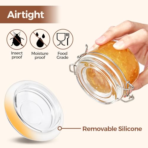 Small Mason Glass Jars with Airtight Lids 4 oz 6 Pack Pantry (6 Count)