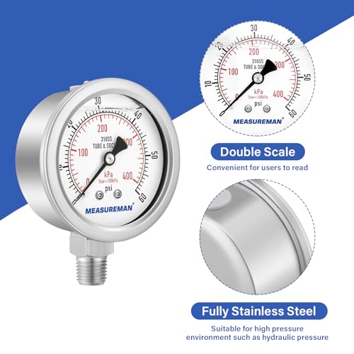 Fully Stainless Steel Hydraulic Glycerin Filled Pressure Gauge